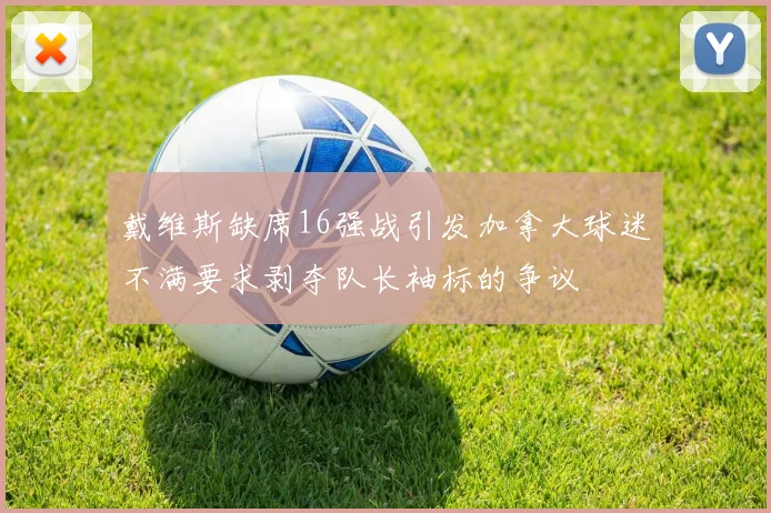 戴维斯缺席16强战引发加拿大球迷不满要求剥夺队长袖标的争议